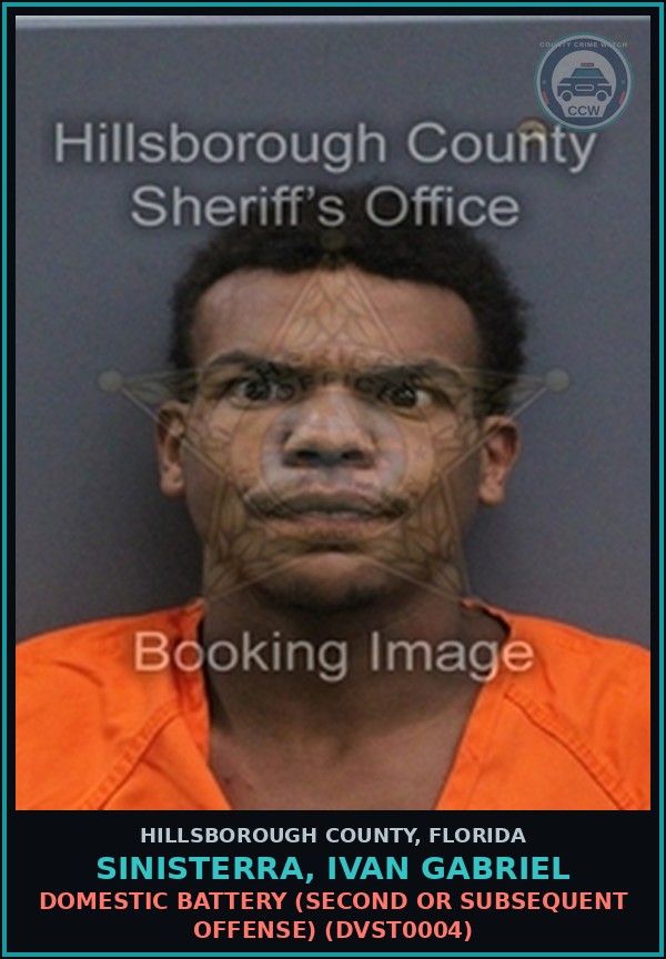 Booking mugshot of SINISTERRA, IVAN GABRIEL in Hillsborough County