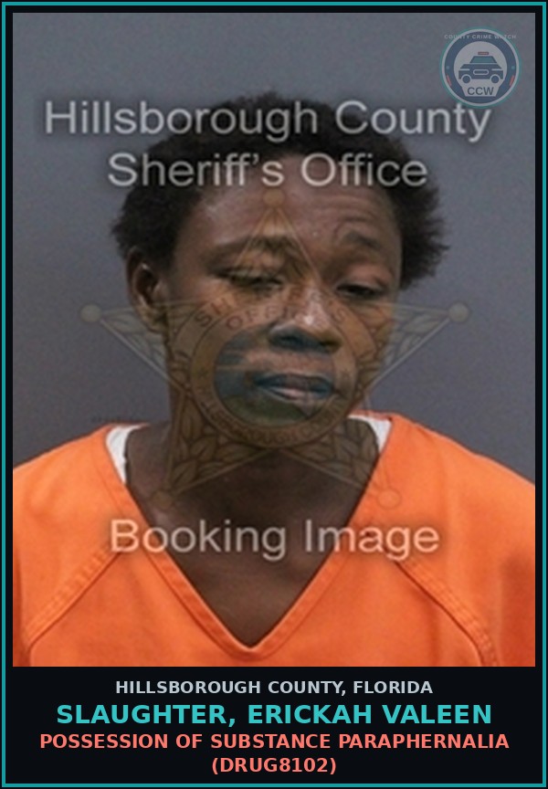 Booking mugshot of SLAUGHTER, ERICKAH VALEEN in Hillsborough County
