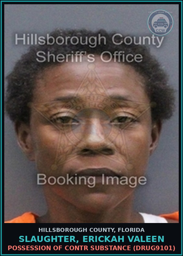 Booking mugshot of SLAUGHTER, ERICKAH VALEEN in Hillsborough County