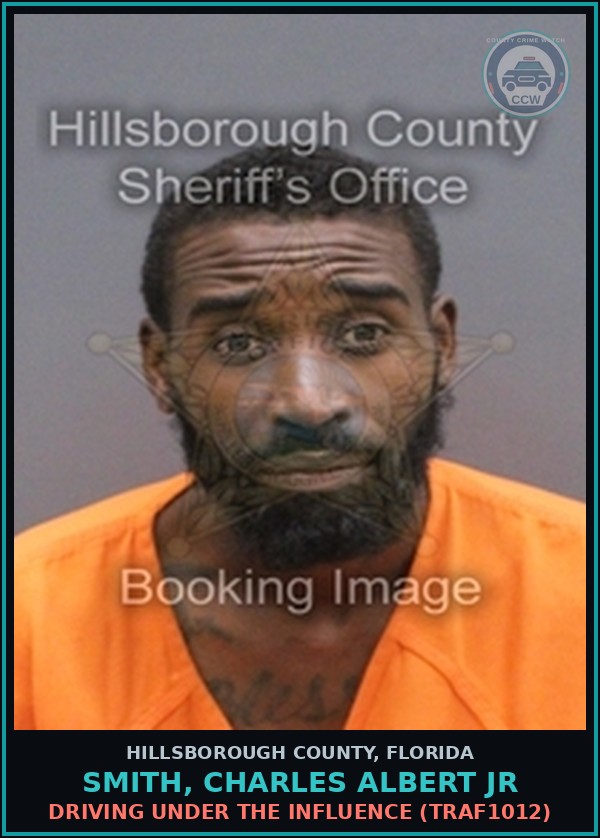Booking mugshot of SMITH, CHARLES ALBERT JR in Hillsborough County