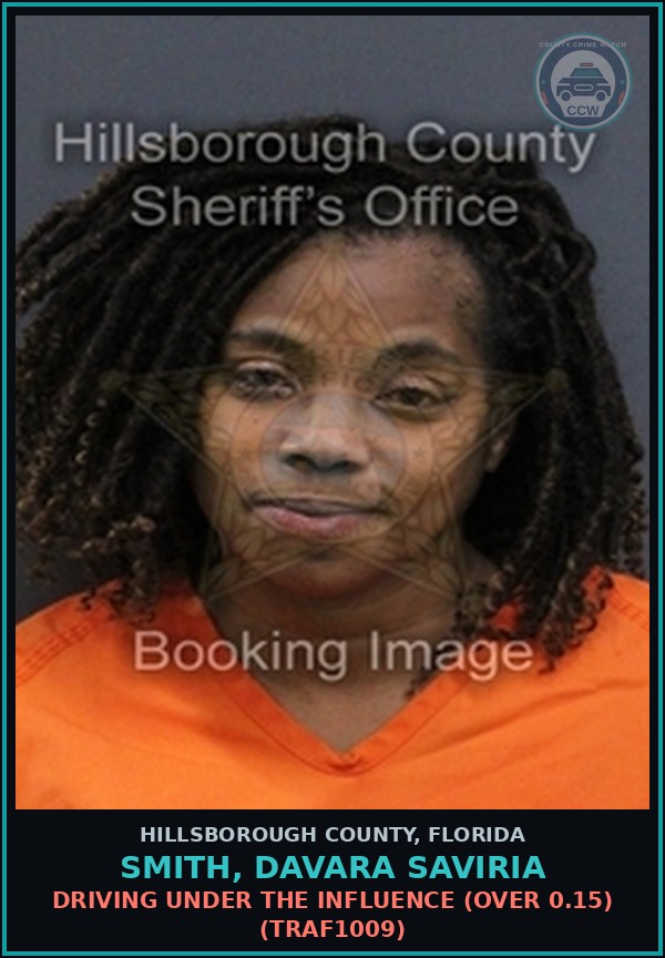 Booking mugshot of SMITH, DAVARA SAVIRIA in Hillsborough County
