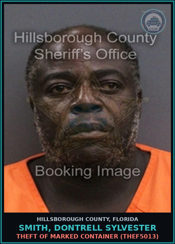 Booking mugshot of SMITH, DONTRELL SYLVESTER in Hillsborough County