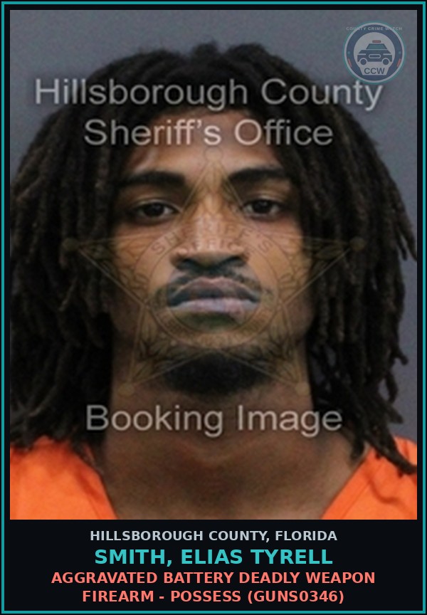 Booking mugshot of SMITH, ELIAS TYRELL in Hillsborough County