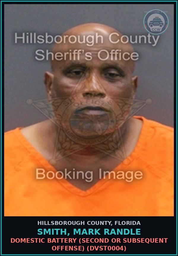 Booking mugshot of SMITH, MARK RANDLE in Hillsborough County