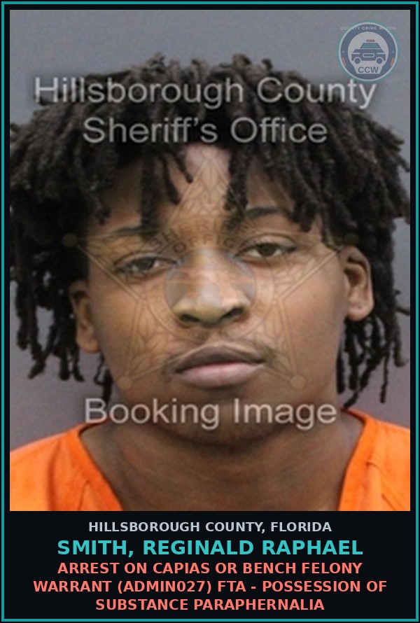 Booking mugshot of SMITH, REGINALD RAPHAEL in Hillsborough County