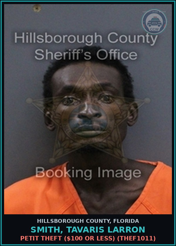 Booking mugshot of SMITH, TAVARIS LARRON in Hillsborough County