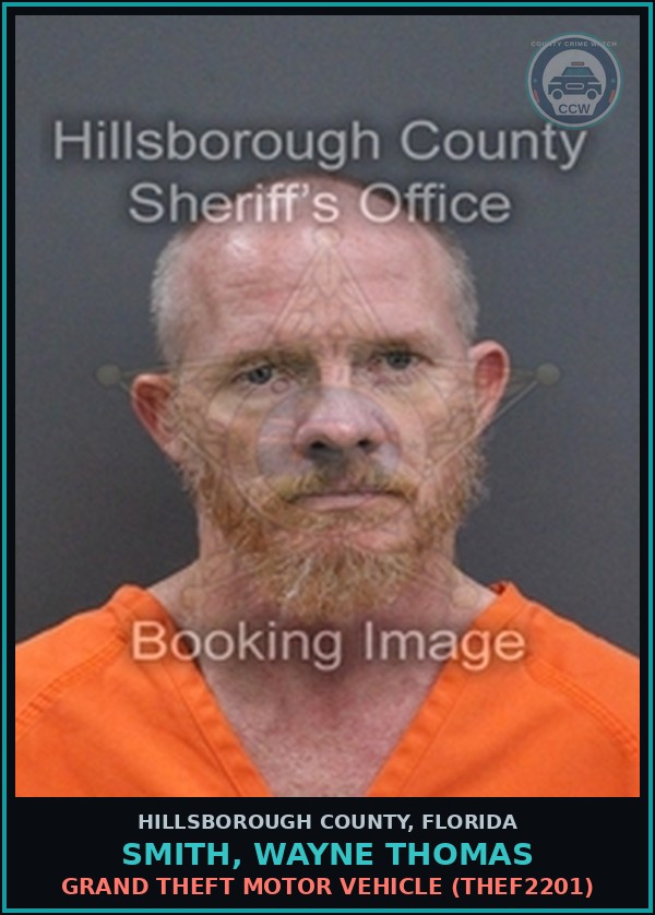 Booking mugshot of SMITH, WAYNE THOMAS in Hillsborough County