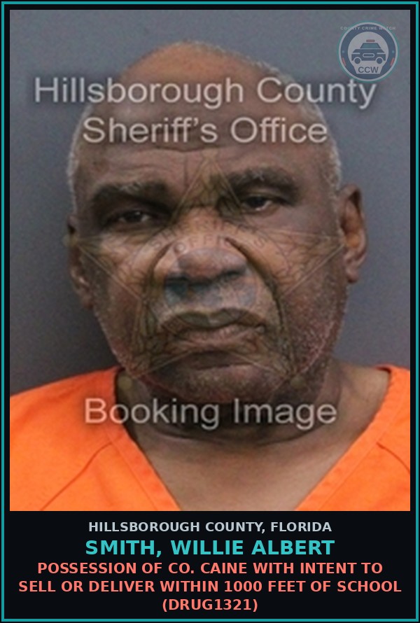 Booking mugshot of SMITH, WILLIE ALBERT in Hillsborough County