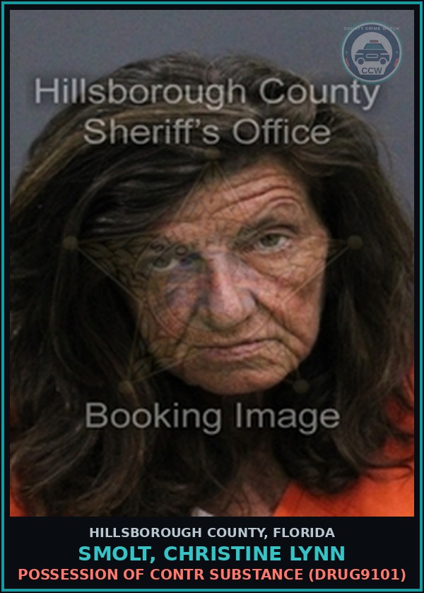 Booking mugshot of SMOLT, CHRISTINE LYNN in Hillsborough County