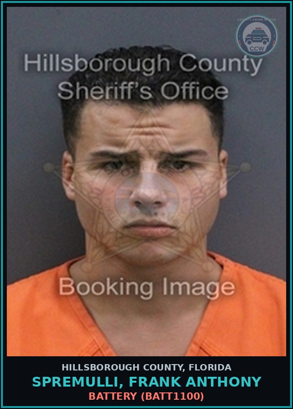 Booking mugshot of SPREMULLI, FRANK ANTHONY in Hillsborough County
