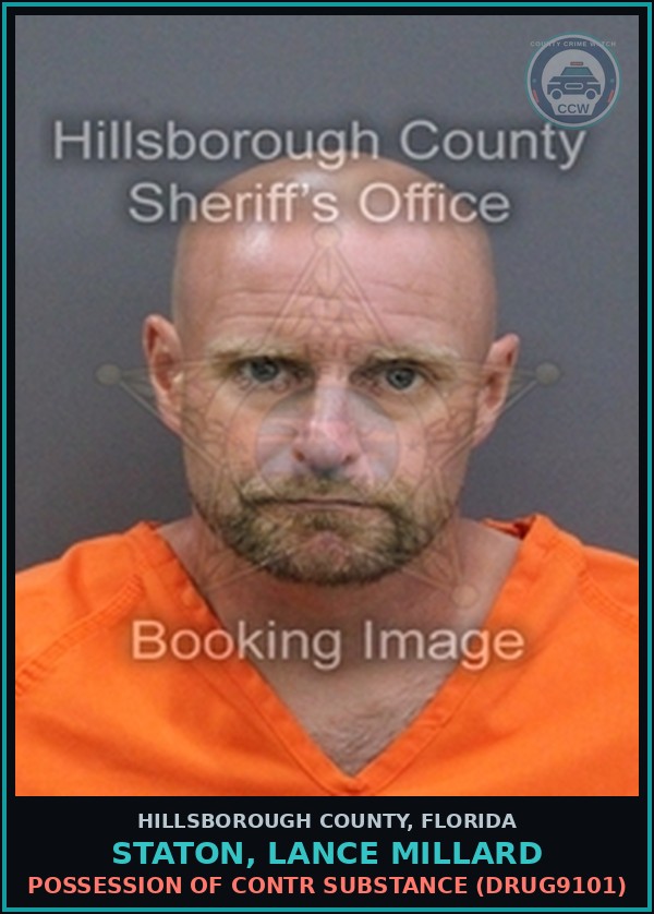 Booking mugshot of STATON, LANCE MILLARD in Hillsborough County