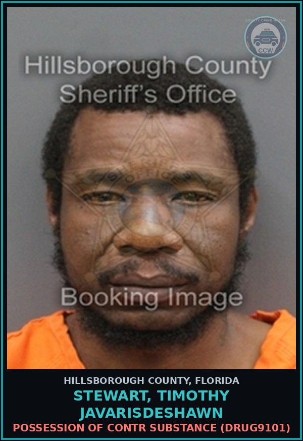 Booking mugshot of STEWART, TIMOTHY JAVARISDESHAWN in Hillsborough County
