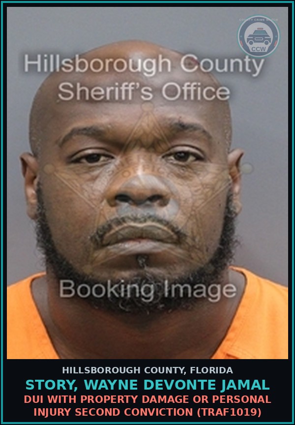 Booking mugshot of STORY, WAYNE DEVONTE JAMAL in Hillsborough County