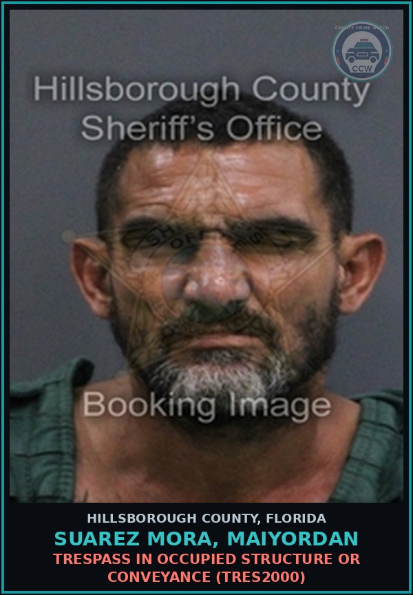 Booking mugshot of SUAREZ MORA, MAIYORDAN in Hillsborough County