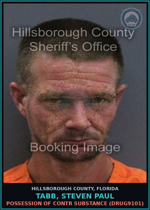 Booking mugshot of TABB, STEVEN PAUL in Hillsborough County
