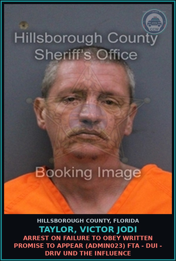Booking mugshot of TAYLOR, VICTOR JODI in Hillsborough County