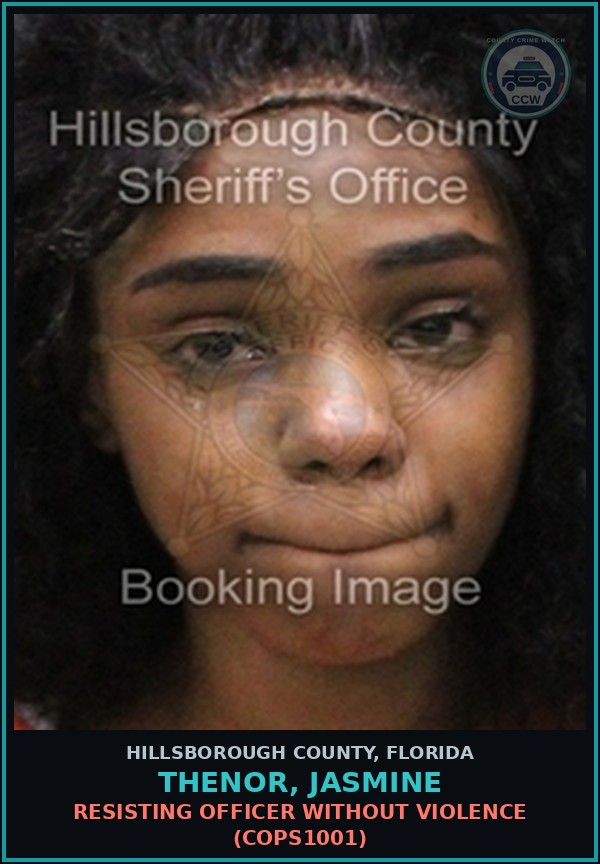 Booking mugshot of THENOR, JASMINE in Hillsborough County