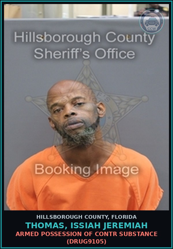 Booking mugshot of THOMAS, ISSIAH JEREMIAH in Hillsborough County