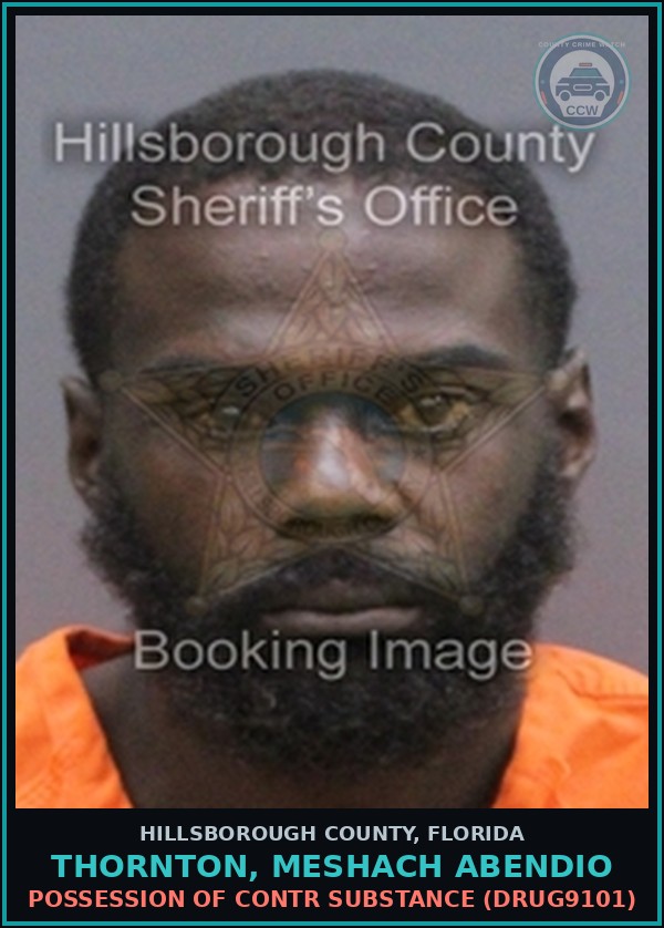 Booking mugshot of THORNTON, MESHACH ABENDIO in Hillsborough County