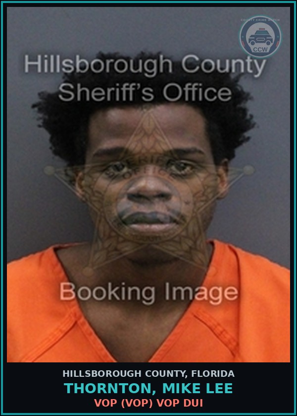 Booking mugshot of THORNTON, MIKE LEE in Hillsborough County