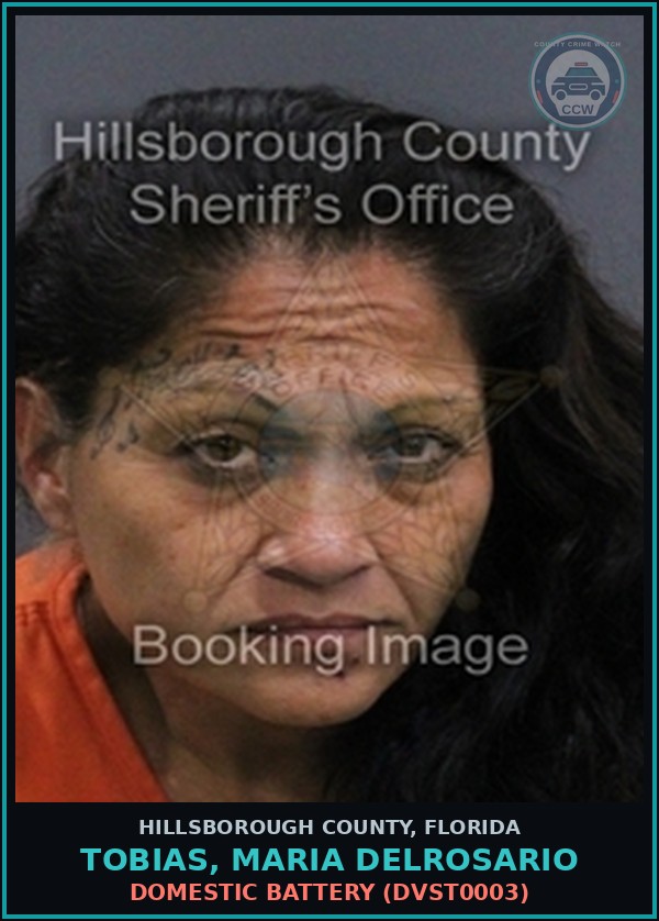 Booking mugshot of TOBIAS, MARIA DELROSARIO in Hillsborough County