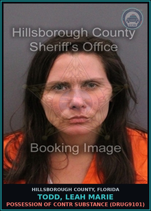 Booking mugshot of TODD, LEAH MARIE in Hillsborough County