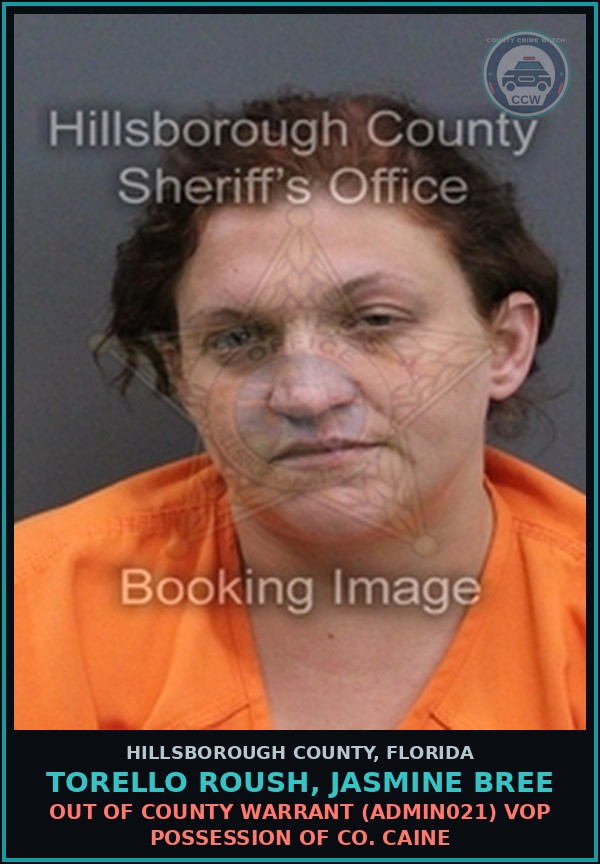 Booking mugshot of TORELLO ROUSH, JASMINE BREE in Hillsborough County