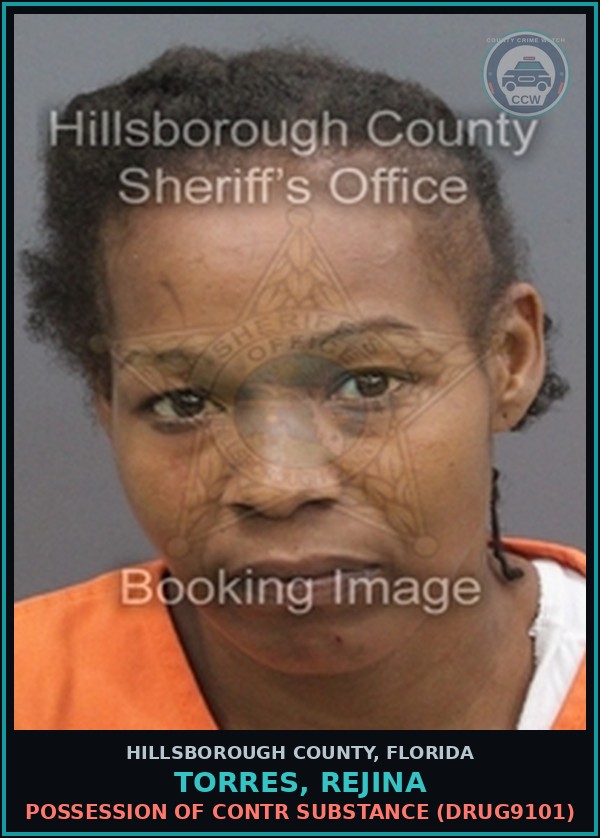 Booking mugshot of TORRES, REJINA in Hillsborough County