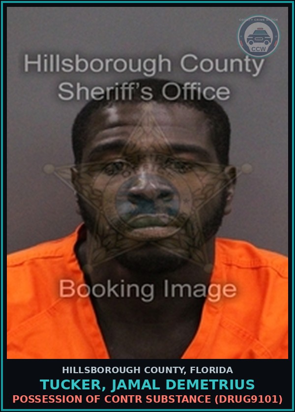Booking mugshot of TUCKER, JAMAL DEMETRIUS in Hillsborough County