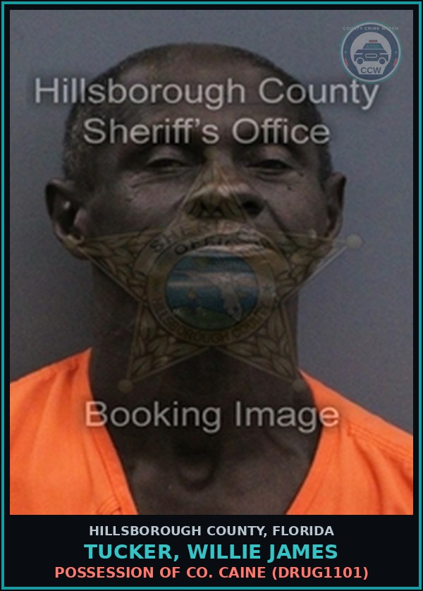 Booking mugshot of TUCKER, WILLIE JAMES in Hillsborough County