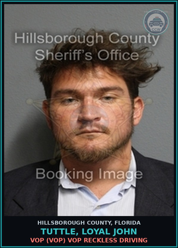 Booking mugshot of TUTTLE, LOYAL JOHN in Hillsborough County