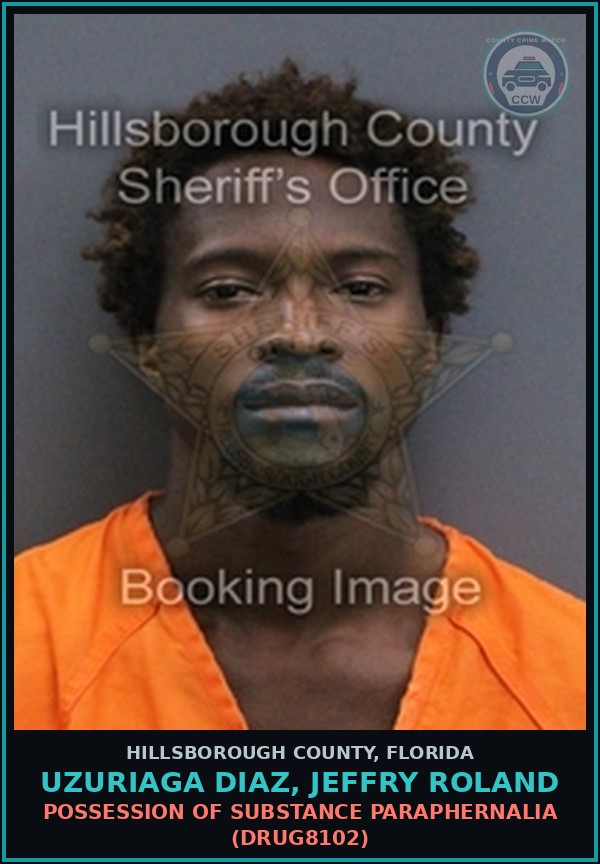 Booking mugshot of UZURIAGA DIAZ, JEFFRY ROLAND in Hillsborough County