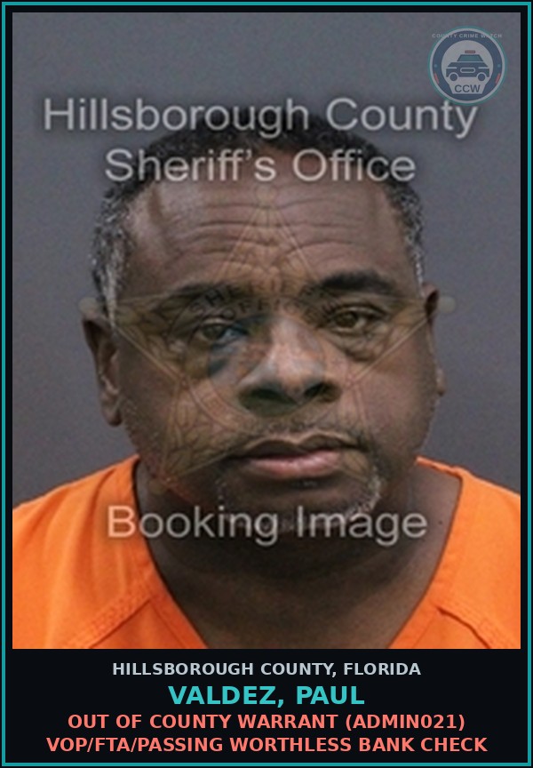 Booking mugshot of VALDEZ, PAUL in Hillsborough County