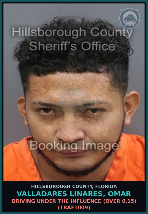 Booking mugshot of VALLADARES LINARES, OMAR in Hillsborough County