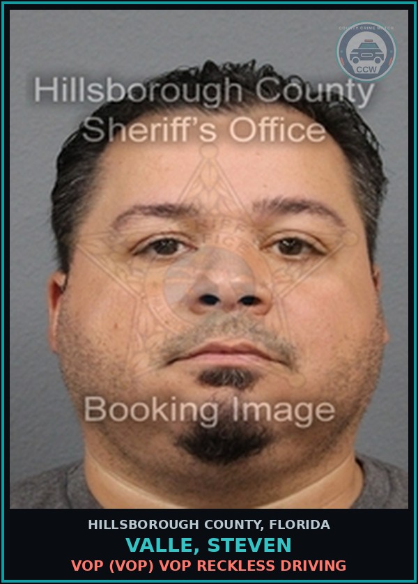 Booking mugshot of VALLE, STEVEN in Hillsborough County