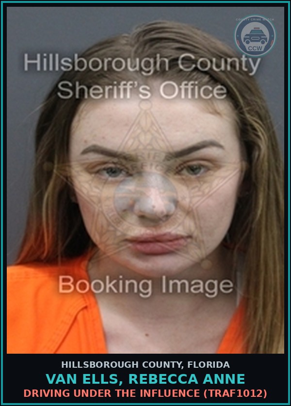 Booking mugshot of VAN ELLS, REBECCA ANNE in Hillsborough County