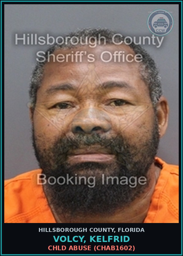 Booking mugshot of VOLCY, KELFRID in Hillsborough County