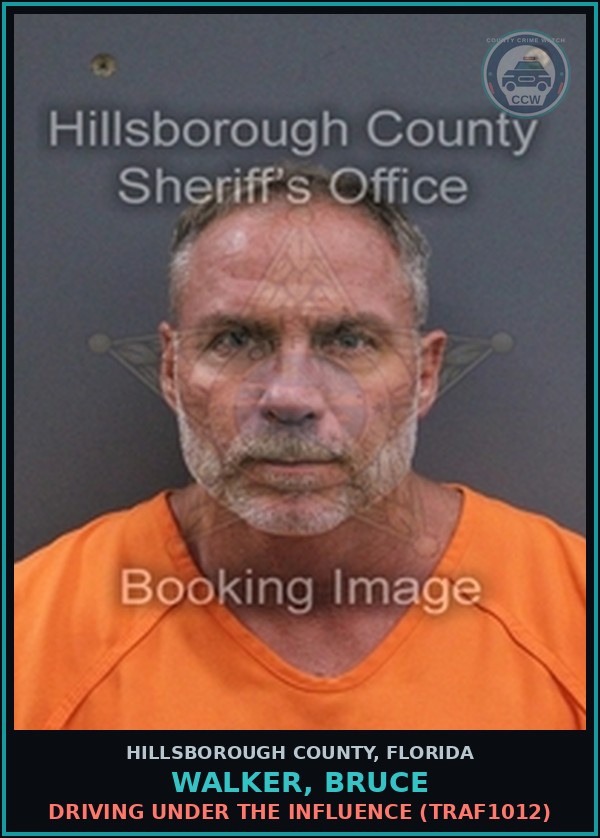 Booking mugshot of WALKER, BRUCE in Hillsborough County