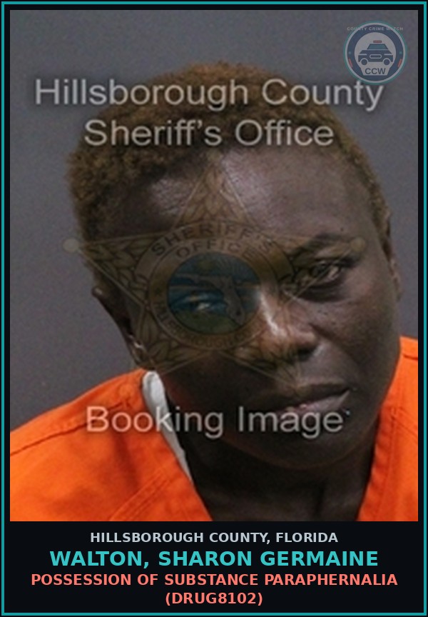 Booking mugshot of WALTON, SHARON GERMAINE in Hillsborough County