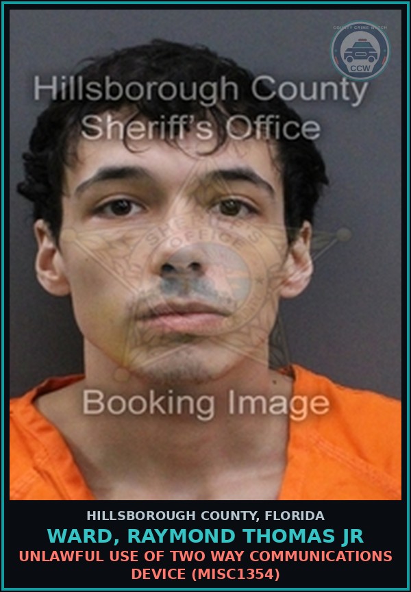 Booking mugshot of WARD, RAYMOND THOMAS JR in Hillsborough County