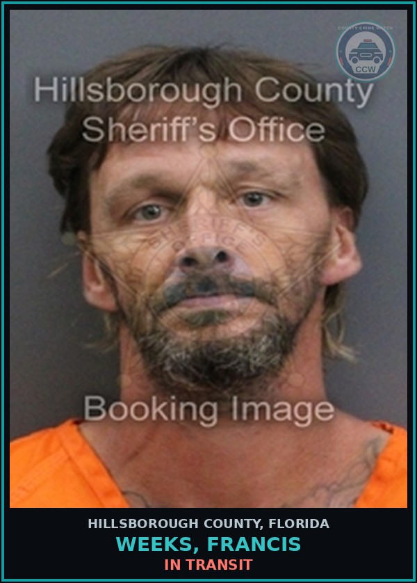Booking mugshot of WEEKS, FRANCIS in Hillsborough County