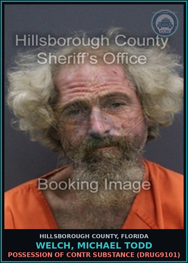 Booking mugshot of WELCH, MICHAEL TODD in Hillsborough County