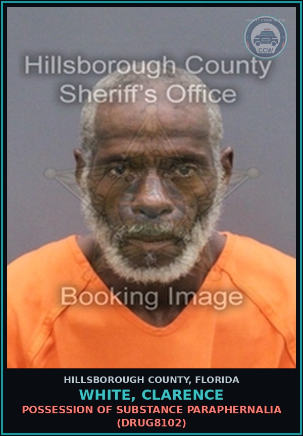 Booking mugshot of WHITE, CLARENCE in Hillsborough County