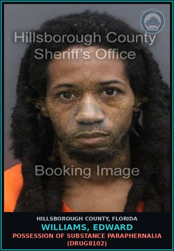 Booking mugshot of WILLIAMS, EDWARD in Hillsborough County