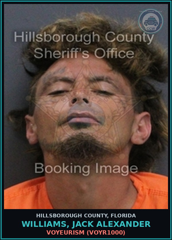 Booking mugshot of WILLIAMS, JACK ALEXANDER in Hillsborough County