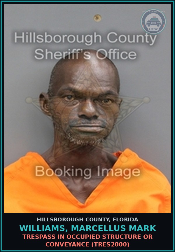 Booking mugshot of WILLIAMS, MARCELLUS MARK in Hillsborough County