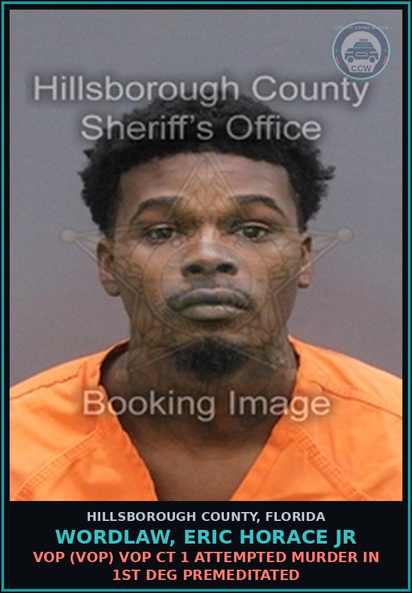 Booking mugshot of WORDLAW, ERIC HORACE JR in Hillsborough County