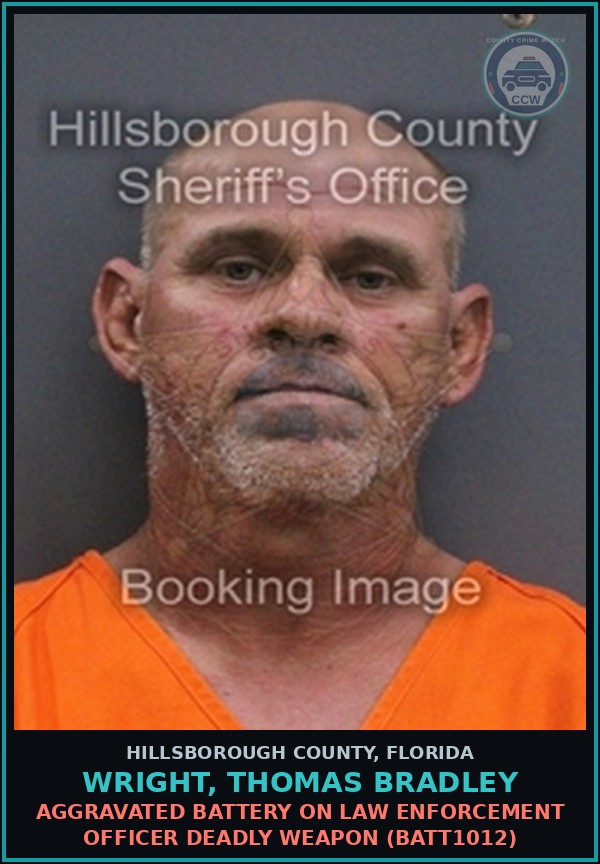 Booking mugshot of WRIGHT, THOMAS BRADLEY in Hillsborough County