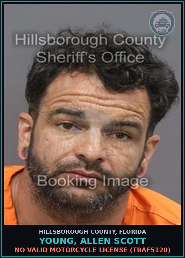 Booking mugshot of YOUNG, ALLEN SCOTT in Hillsborough County