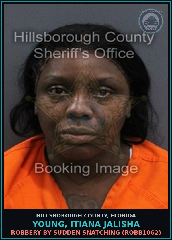 Booking mugshot of YOUNG, ITIANA JALISHA in Hillsborough County